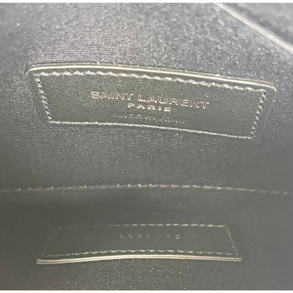 NEW! SAINT LAURENT CROC BLACK LEATHER ZIP YSL POUCH BAG WALLET CARD HOLDER BOX! - Picture 4 of 8